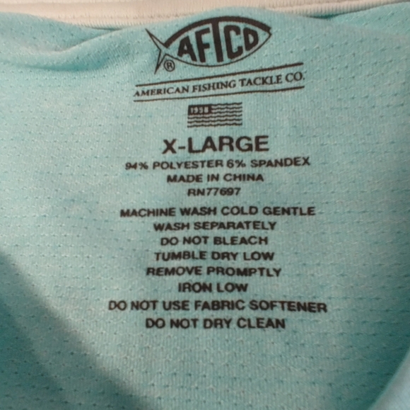 AFTCO XL Longsleeve UPF AF TECH Fishing Colorblock Rashguard - Picture 3 of 15